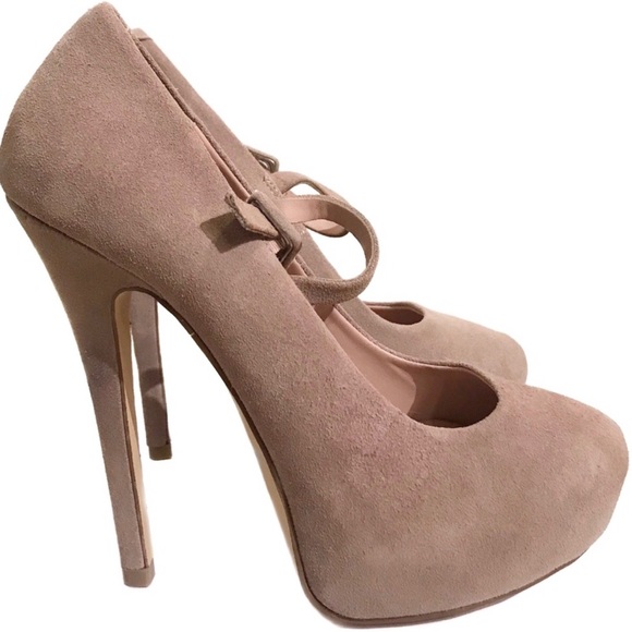 🆕 Shoemint Molly Blush Suede Heels - Picture 4 of 7